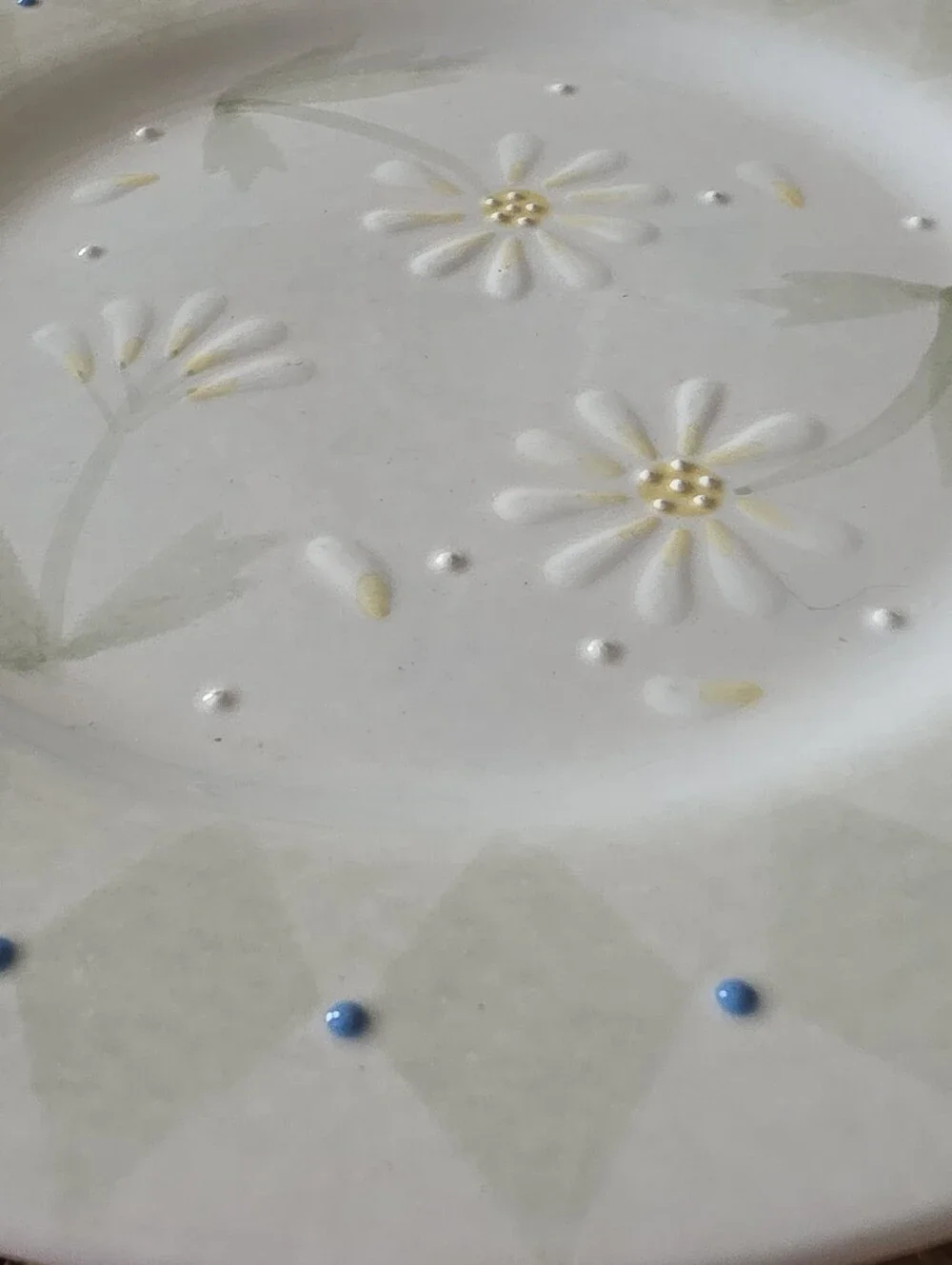 4 VTG Block Basics Floral Loves Me by Deb Mores Salad Plates 1999 Hand Painted